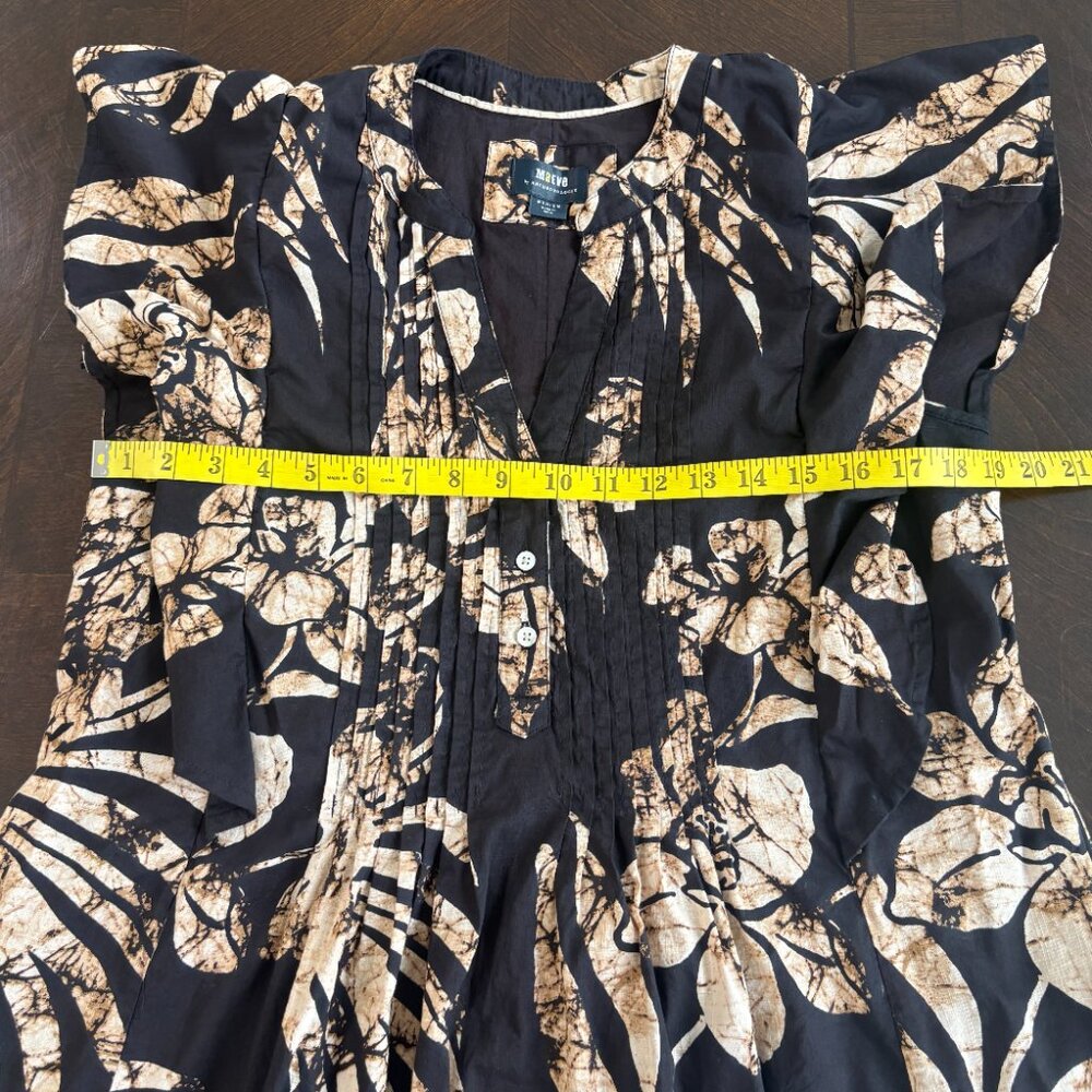 Anthropologie Black Maxi Dress with Tan Floral Motif - Picture 11 of 13